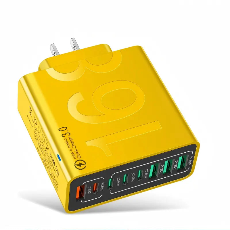 8-Port Fast Charging USB Hub with 4 USB-C and 4 USB-A Ports for Phones, Tablets, and More