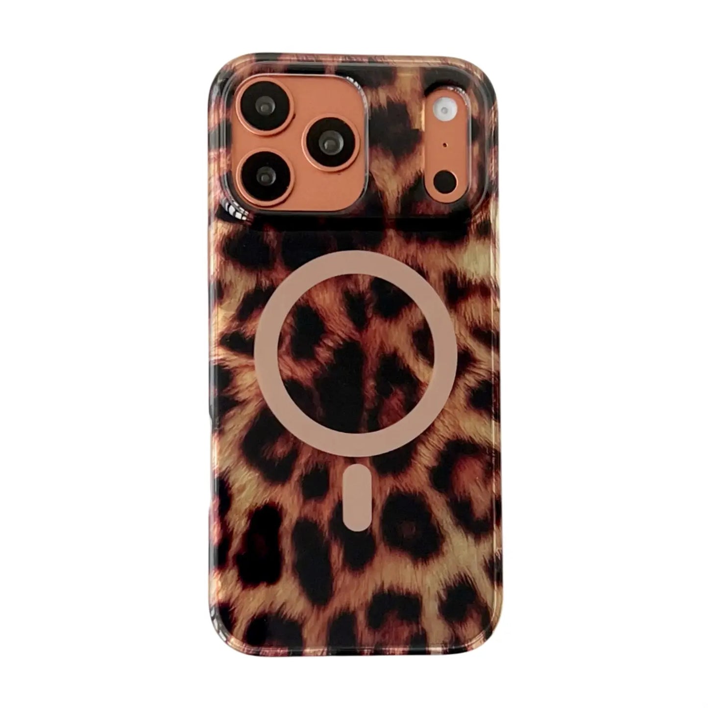 Leopard Cheetah Animal Print Phone Case for Iphone 17 Pro Max/17 Air/16 Pro 15 14 plus 13,Magnetic Cute Sparkle Glossy Silicone Shockproof Protective Cover for Women Men