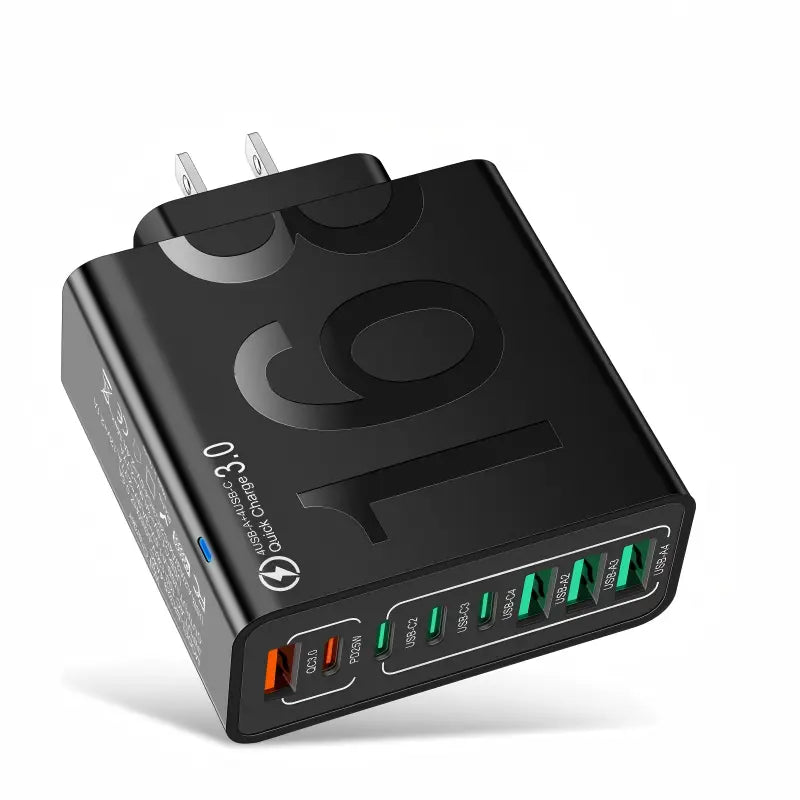 8-Port Fast Charging USB Hub with 4 USB-C and 4 USB-A Ports for Phones, Tablets, and More