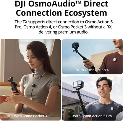 DJI Mic Mini (1 TX + 1 RX), Wireless Lavalier Microphone for Iphone/Camera/Android, Ultralight, Detail-Rich Audio, Noise Cancelling, Automatic Limiting, Vlog, Streaming, 400M Transmission