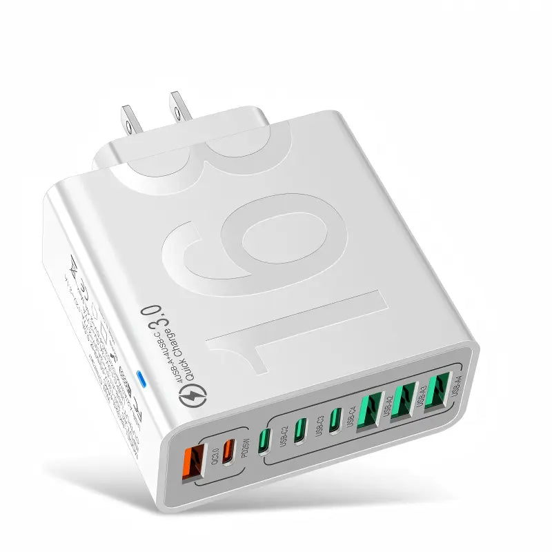 8-Port Fast Charging USB Hub with 4 USB-C and 4 USB-A Ports for Phones, Tablets, and More